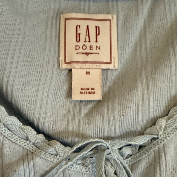 Gap x Doen Pointelle Tank Blue M - Picture 4 of 4